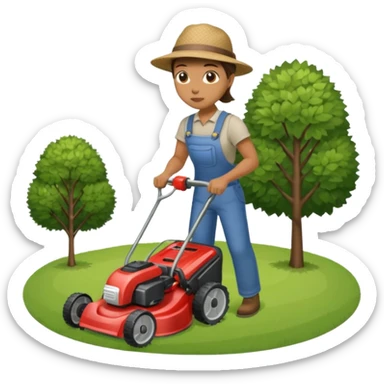 mowing the yard sticker