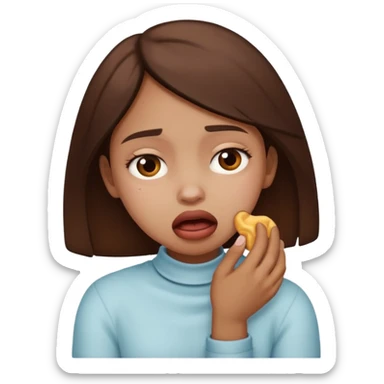 brown girl chocking herself  sticker