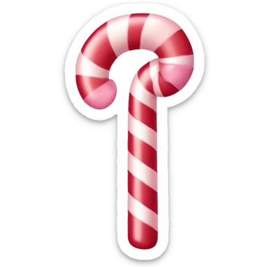 Blush pink candy cane with bow sticker