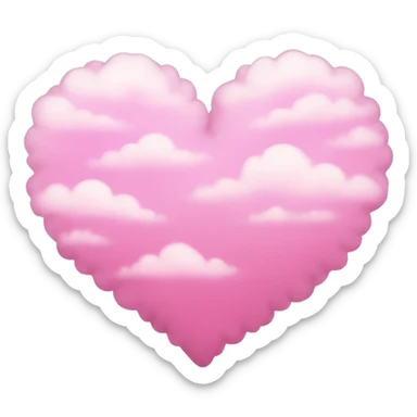 Pink cloudy heart sticker