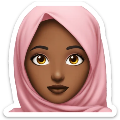 Beautiful Somali hijabi girl with makeup sticker