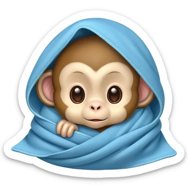 Baby monkey wrap around a blanket  sticker