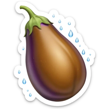 Brown eggplant with splash emoji sticker