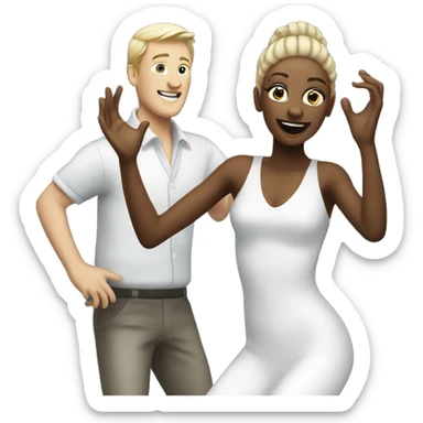 White skin Diva dancing with programmer white skin sticker
