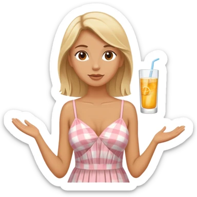 Luxury blonde model, brown eyes, honeymoon travel sticker