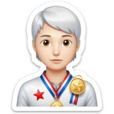 russia sport silver medal sticker