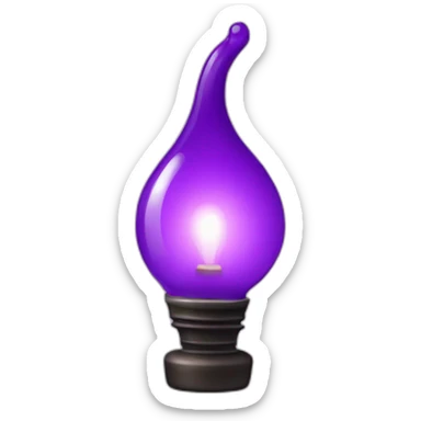 Oil lamp with a purple bulb sticker