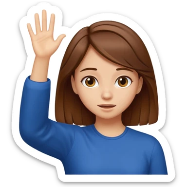 Chica de pelo marrón haciendo un dab  sticker