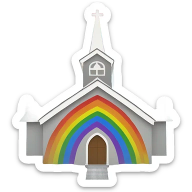 rainbow emoji behind church  sticker
