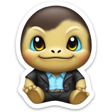 Create a cute gangster squirtle  sticker