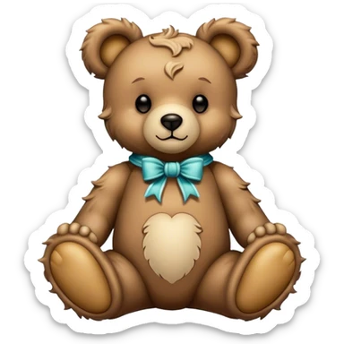 vintage rococo teddy bear in a caribou color sticker