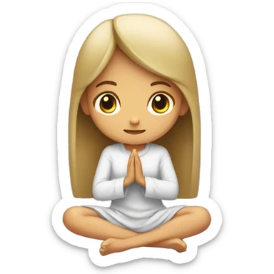 Girl praying on prayer mat sticker
