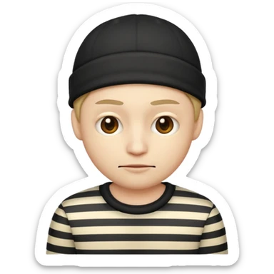 A theif robber emoji,Stripped shirt. sticker