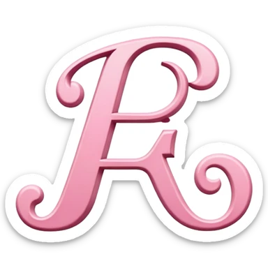Pink, romantic, refined, fancy, letter “F” of the alphabet sticker