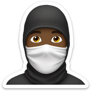 Hombre con un balaclava blanco  sticker