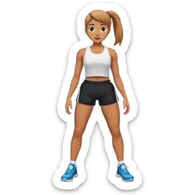 front view of full legs female with black gym shorts sticker