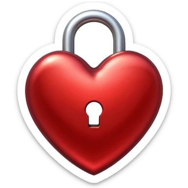 Red heart is locked sticker