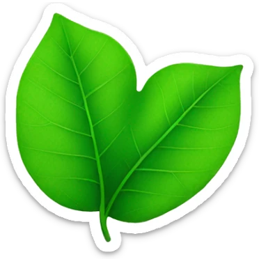 green leaf with heart sticker