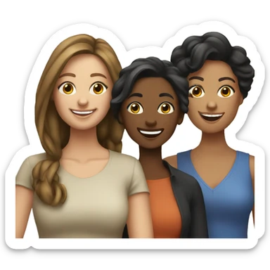 Four diverse women smiling sticker
