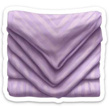 cozy light purple folded blanket with thin brown stripes sticker