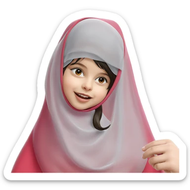 smiling girl in a veil sticker