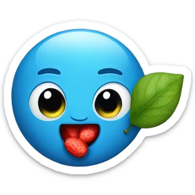 Cute little blue lemon and strawberry  sticker