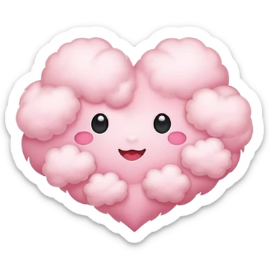 pink cloud with hearts sticker