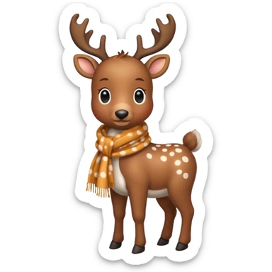 reindeer baby  cute, full body scarf  sticker
