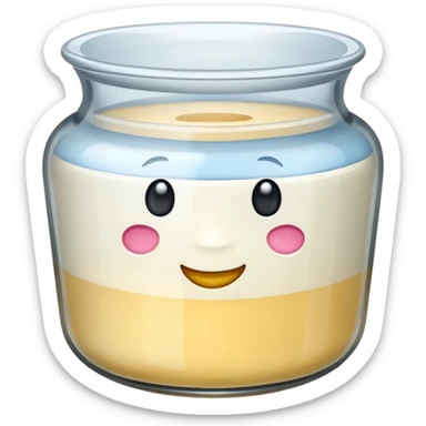 pot de yaourt en verre sticker