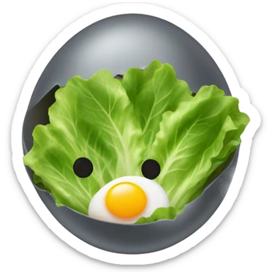 Another dimension where eggs and lettuce leaves coexist together and form new technology to defeat the baked beans  sticker