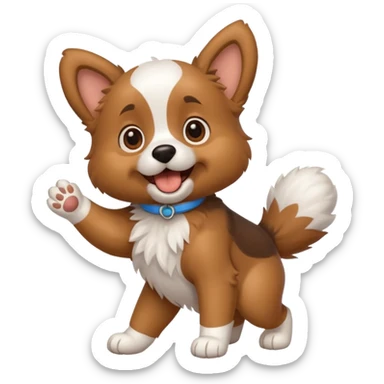 cute dog mid-teleport sticker