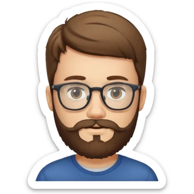 bearded boy in glasses sticker