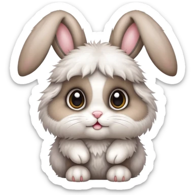 cutest bunny ever with big eyes and fluffy fur sticker