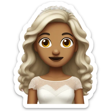 girl with a mustache wearing a wedding dress  sticker