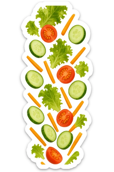 insalata che cade verticalmente sticker