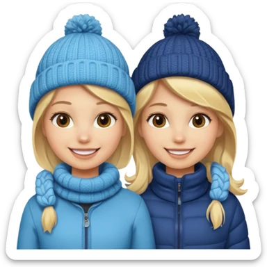 i want an emoji with 2 blonde girls like the movie "the holiday" They are not touching each other sticker