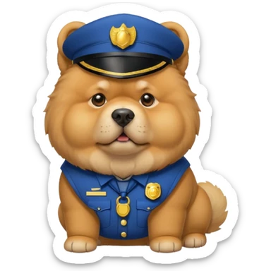 Chow Chow dog as a security guard sticker