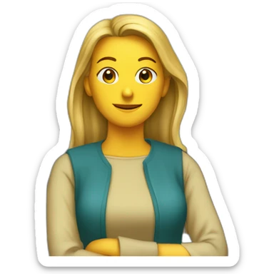 Señora de la limpieza en ventana sticker