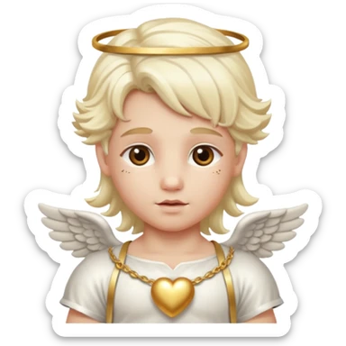 Cupid, Love God from Rome Mythology with long platinum blonde hair, gold and white outfit sticker