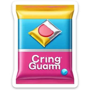 chewing gum packet sticker