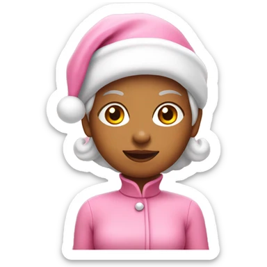 Pink Mrs. Claus on Pink reindeer sticker