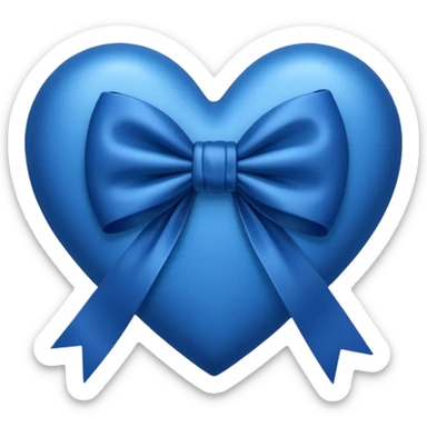 Dark blue heart and bow sticker