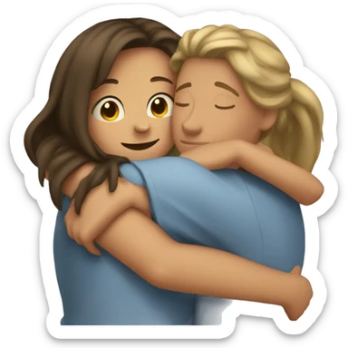 Girl hug sticker
