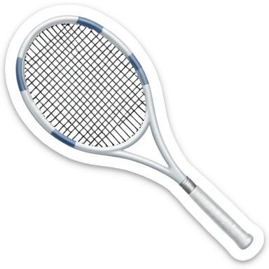 white glass crystal tennis racket sticker