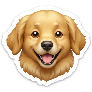Cinematic Comical Golden Retriever Portrait Emoji, Head tilted dramatically with an exaggeratedly amused expression, featuring a vibrant golden coat with a lively sheen, wide, expressive brown eyes filled with playful disbelief, Simplified yet hilariously expressive features, highly detailed, glowing with a slightly sassy glow, high shine, dramatic yet playful, stylized with an air of cheeky mischief, bright and endearing, soft glowing outline, capturing the essence of a spirited and over-the-top companion, so meme-worthy it feels like it could side-eye its way into internet fame instantly! sticker