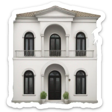 White Italian villa with black details sticker