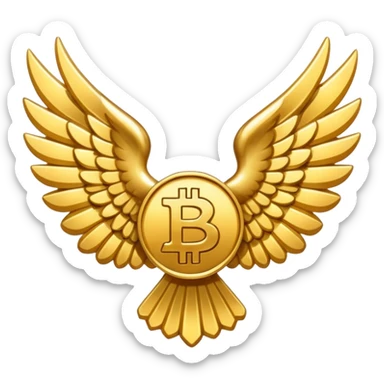 BTC with wings sticker