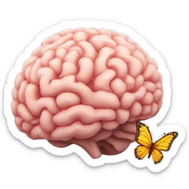 explode brain emoji but with butterflies sticker