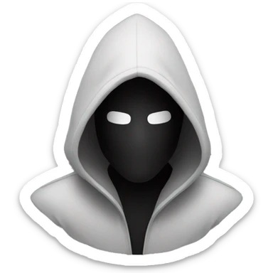 grayscale black mysterious masked hooded man sticker