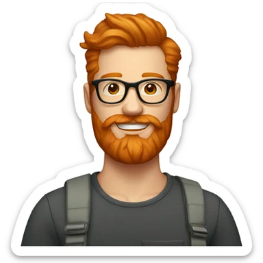 ginger hipster man with beard and glasses sticker